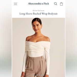 NWOT Abercrombie Long Sleeve Ruched Wrap Bodysuit